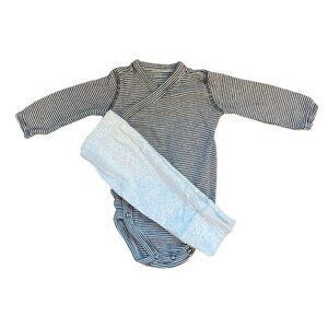 Carter's Navy/Light Grey Striped Outfit - 3 Months